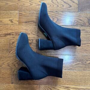NWOT Black Ankle Sock Boots Women's Size 8
